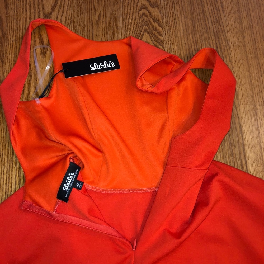 Lulus XS A-Line Sleeveless Orange Dress